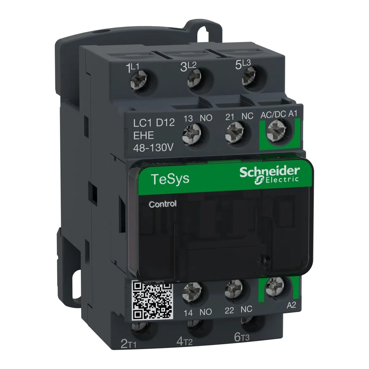 Schneider Electric LC1D12EHE TeSys D Contactor, 3P, AC-3, <=440V, 12A, 48V-130V AC/DC, 86mm x 45mm x 77mm, Gris