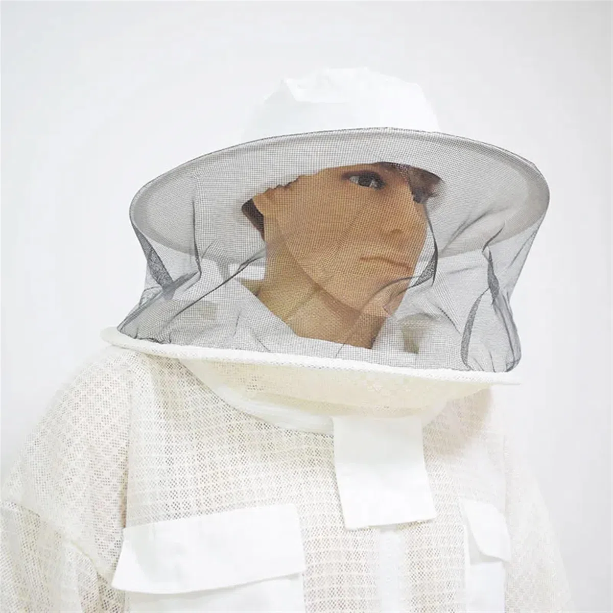 Ropa De Apicultura Traje de apicultura ventilado ultratranspirable 3 capas con velo redondo traje protector profesional antiabejas(XXXL)