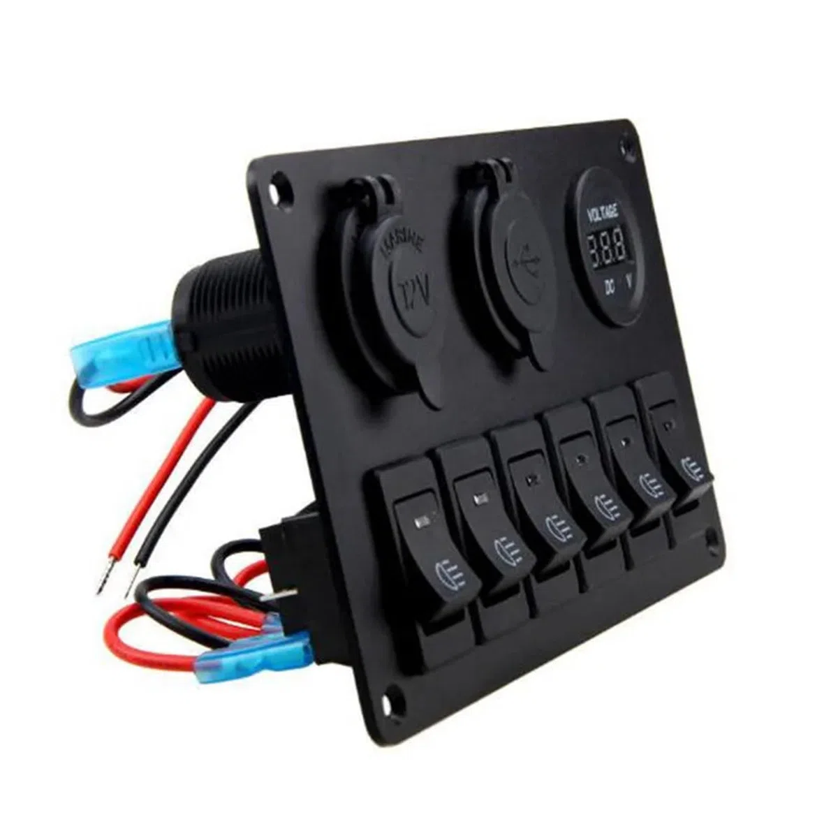 NISZA Panel de Interruptor LED for Coche de 6 dígitos, disyuntor de 12V y 24V, protección contra sobrecarga, Conjunto de Panel de Control de Interruptor basculante for Barco, 1 Uds.